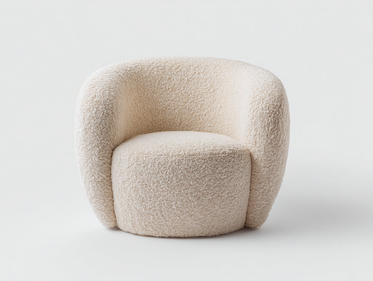 Sessel Bouclé 95x85x75 cm Beige - Moderner Lounge Stil
