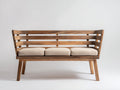 Gartenbank Holz 165x65x92 cm Braun-Beige - Rustikales Design mit Sitzpolstern