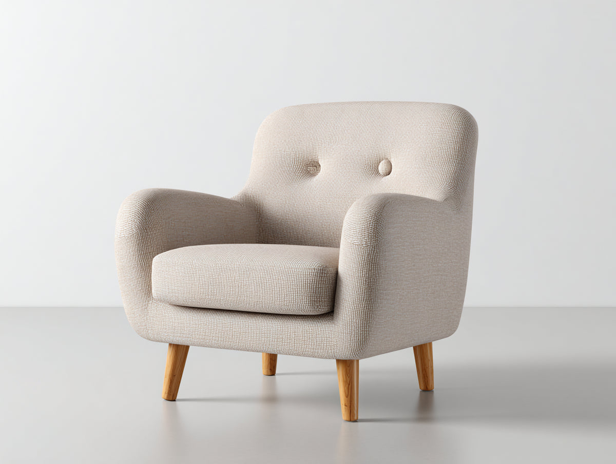 Sessel Stoffbezug 82x78x86 cm - beige - skandinavischer Wohnstil