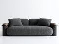 Zweisitzer Sofa Stoff 210x95x78 cm Grau-Schwarz - Modernes Lounge Design