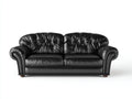 Zweisitzer Sofa 185x88x82 cm - Kunstleder in Schwarz - klassischer Chesterfield-Stil