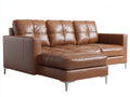 Ecksofa Lederoptik 260x165x85 cm - braun - moderner Wohnstil mit Chaiselongue