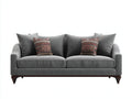 Zweisitzer Sofa Stoff 215x92x82 cm - grau-braun - moderner Stil für Wohnzimmer
