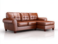 Ecksofa Kunstleder 245x155x86 cm - braun - klassischer Stil für Wohnzimmer