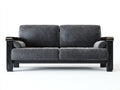 Zweisitzer Sofa Stoff 210x88x78 cm - grau-schwarz - moderner Stil für Wohnzimmer