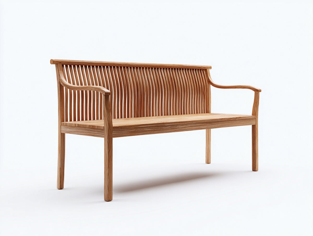 Gartenbank aus Holz 140 x 55 x 90 cm - Natur - klassisch für Garten