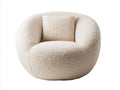 Sessel Teddy Stoff 100x92x78 cm - creme - runder Lounge Stil