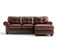 Ecksofa Lederoptik 280x160x88 cm - dunkelbraun - klassischer Stil mit Chaiselongue