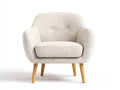 Sessel 82x78x84 cm - Stoff in Beige und Holzfüße - skandinavischer Wohnstil