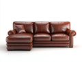 Ecksofa 255x165x88 cm - Kunstleder in Braun - klassischer Wohnstil