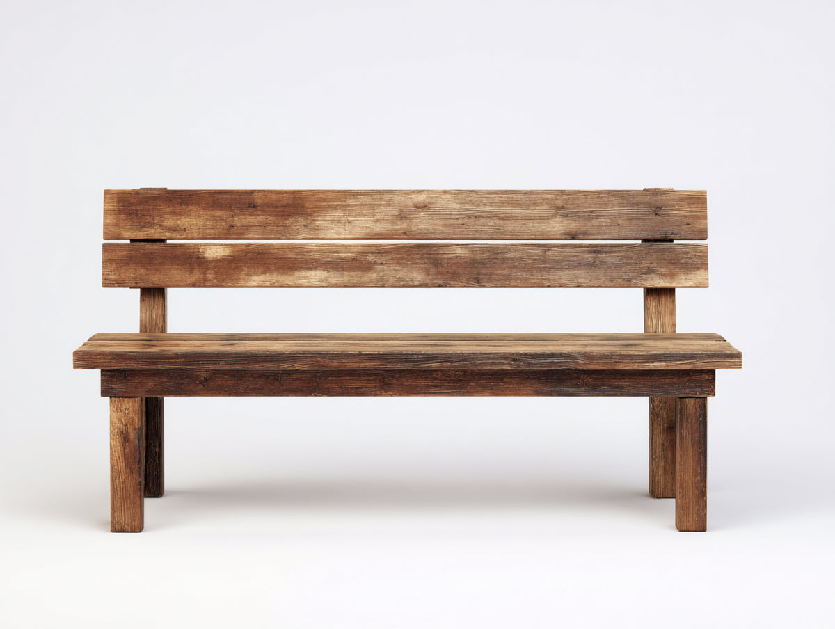 Gartenbank Massivholz 160x55x82 cm - braun - rustikaler Stil mit Rückenlehne