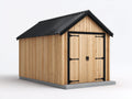 Gartenhäuser Holz 320x260x245 cm Naturbraun-Schwarz - Modernes Gerätehaus mit Satteldach
