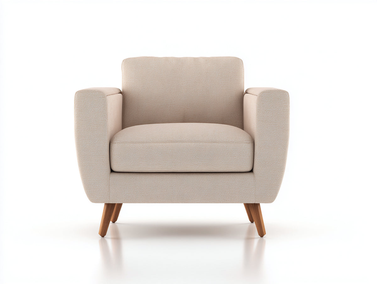 Sessel Stoff 78x76x82 cm - beige - skandinavischer Stil für Wohnzimmer