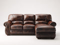 Ecksofa Kunstleder 255x160x86 cm Braun - Klassisches Design mit Ottomane