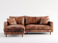 Ecksofa in Lederoptik 255 x 170 x 86 cm - Braun - modern für Wohnzimmer