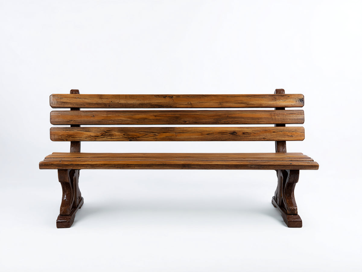 Gartenbank Massivholz 180x58x86 cm - braun - klassischer Stil mit Rückenlehne