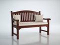 Gartenbank Holz 155x58x92 cm Braun-Beige - Klassisches Design mit Sitzpolster