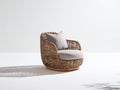 Polyrattan Gartensessel 92x88x86 cm - natur grau - runder Lounge Stil