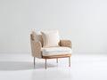 Polyrattan Gartensessel 88x82x84 cm - natur creme - moderner Lounge Stil mit Metallbeinen