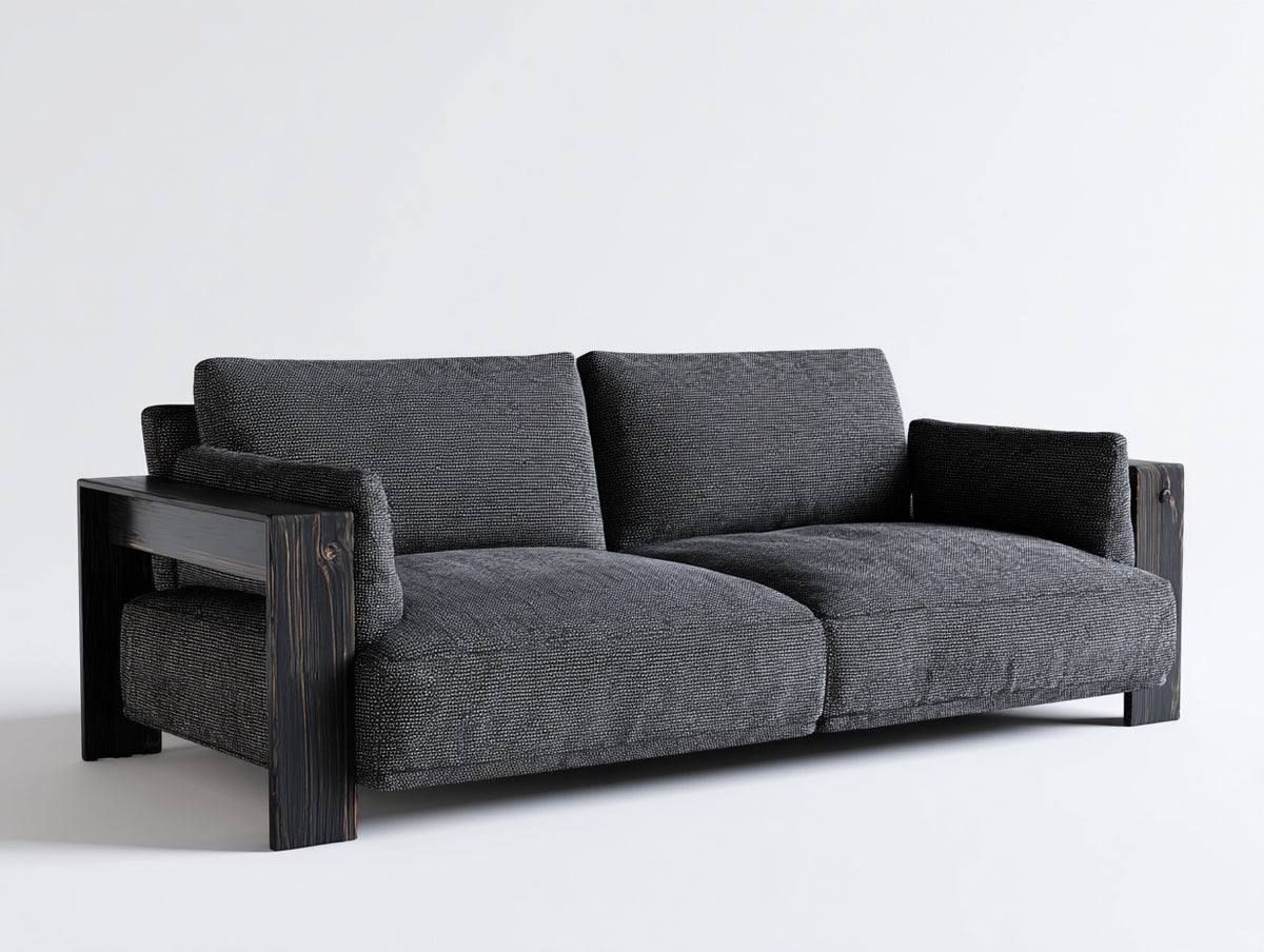 Zweisitzer Sofa aus Stoff 205 x 96 x 84 cm - Grau - modern für Wohnzimmer